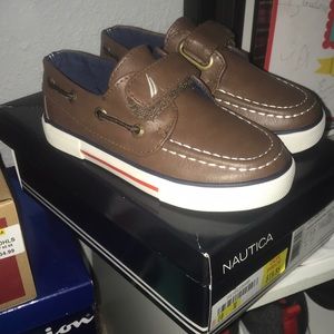 Brown leather nautica shoes